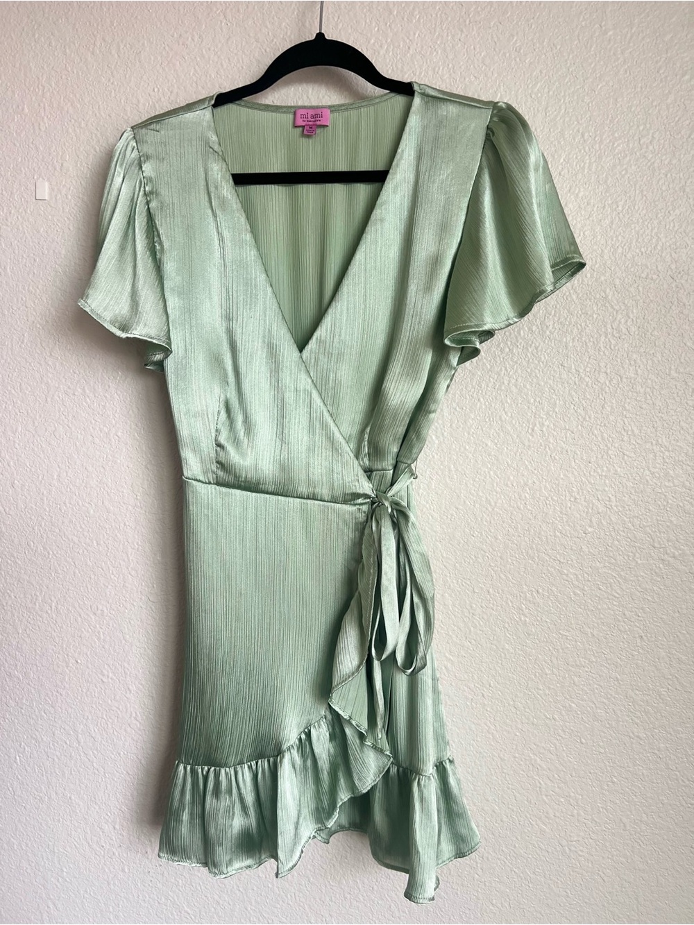 miami Mint Green Wrap Mini Dress